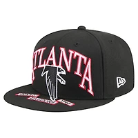 Men's New Era Black Atlanta Falcons Throwback Oversized 59FIFTY Fitted Hat