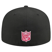 Men's New Era Black Atlanta Falcons Throwback Oversized 59FIFTY Fitted Hat