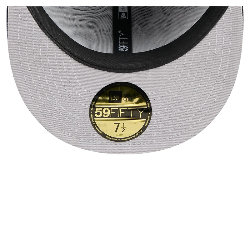 Men's New Era Black Atlanta Falcons Throwback Oversized 59FIFTY Fitted Hat