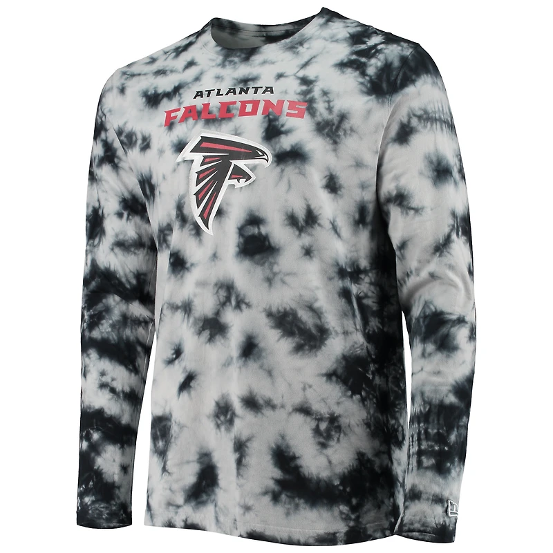 Men's New Era Black Atlanta Falcons Tie-Dye Long Sleeve T-Shirt