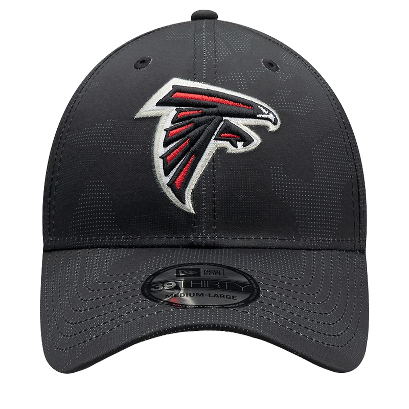Men's New Era  Black Atlanta Falcons Tonal Camo 39THIRTY Stretch Fit Hat