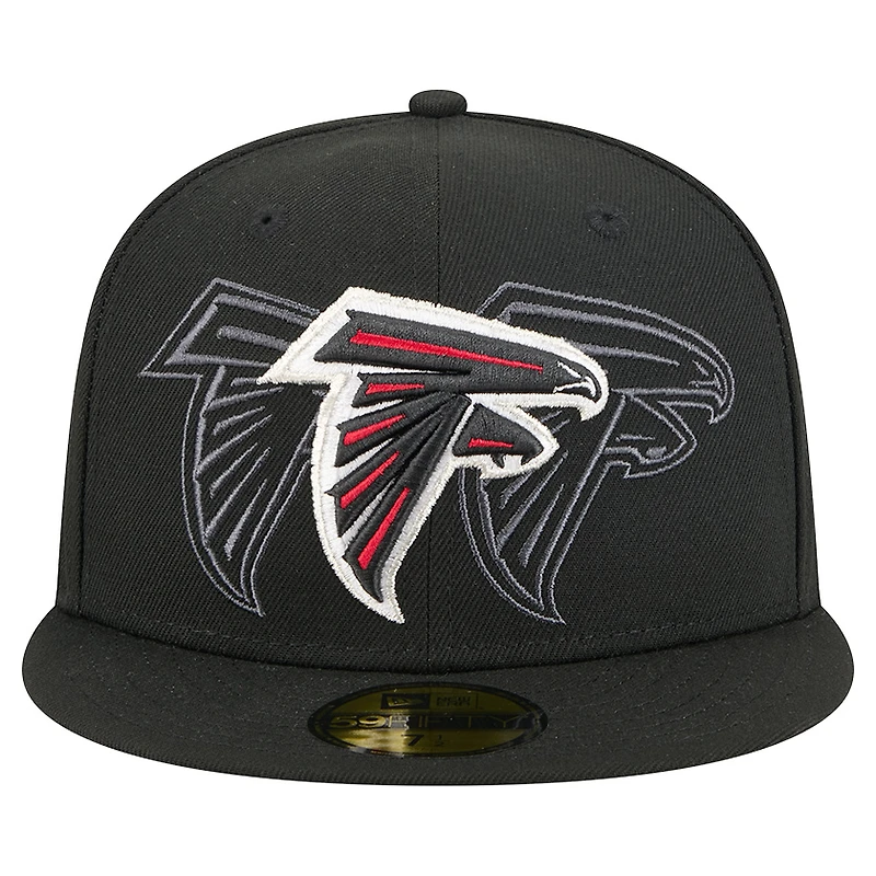 Men's New Era Black Atlanta Falcons Tri-Hit 59FIFTY Fitted Hat