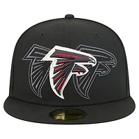 Men's New Era Black Atlanta Falcons Tri-Hit 59FIFTY Fitted Hat