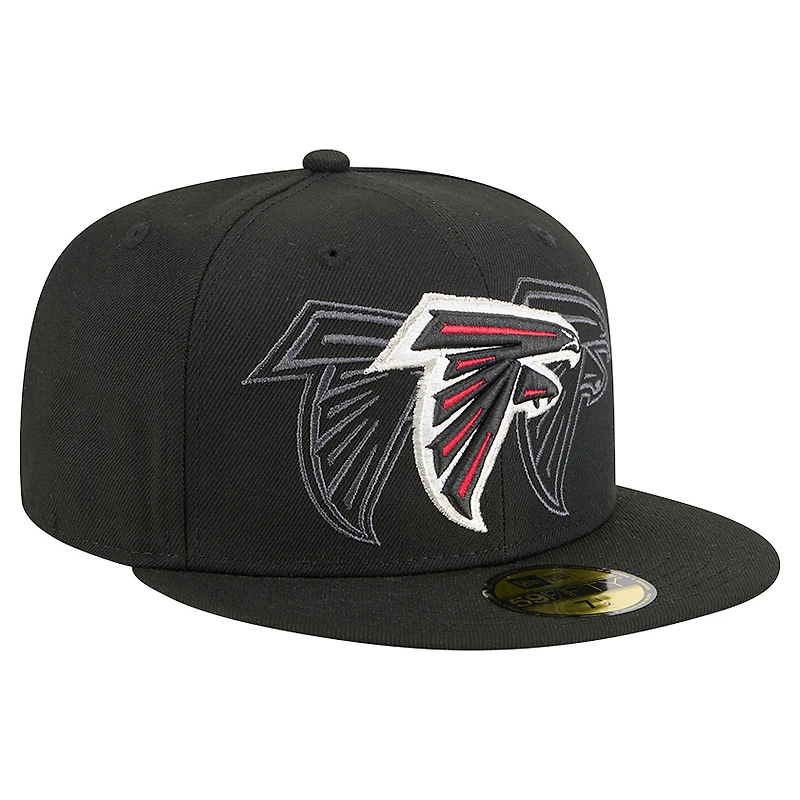 Men's New Era Black Atlanta Falcons Tri-Hit 59FIFTY Fitted Hat