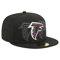 Men's New Era Black Atlanta Falcons Tri-Hit 59FIFTY Fitted Hat