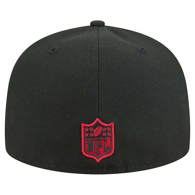 Men's New Era Black Atlanta Falcons Tri-Hit 59FIFTY Fitted Hat