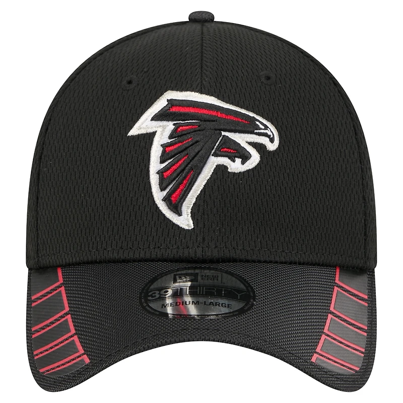 Men's New Era Black Atlanta Falcons Visor Hit 39THIRTY Flex Hat
