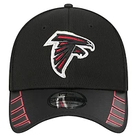 Men's New Era Black Atlanta Falcons Visor Hit 39THIRTY Flex Hat