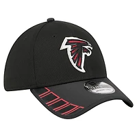 Casquette New Era noire Atlanta Falcons Visor Hit 39THIRTY Flex pour homme