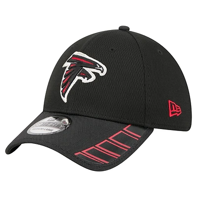 Casquette New Era noire Atlanta Falcons Visor Hit 39THIRTY Flex pour homme
