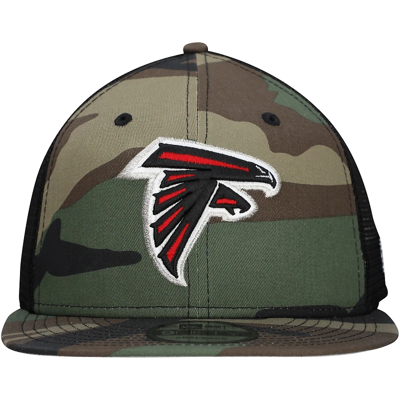 Casquette à visière à pression New Era Camo Atlanta Falcons Main Trucker 9FIFTY pour homme