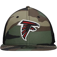Casquette à visière à pression New Era Camo Atlanta Falcons Main Trucker 9FIFTY pour homme