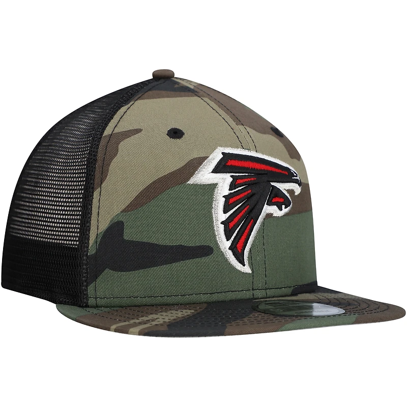 Casquette à visière à pression New Era Camo Atlanta Falcons Main Trucker 9FIFTY pour homme