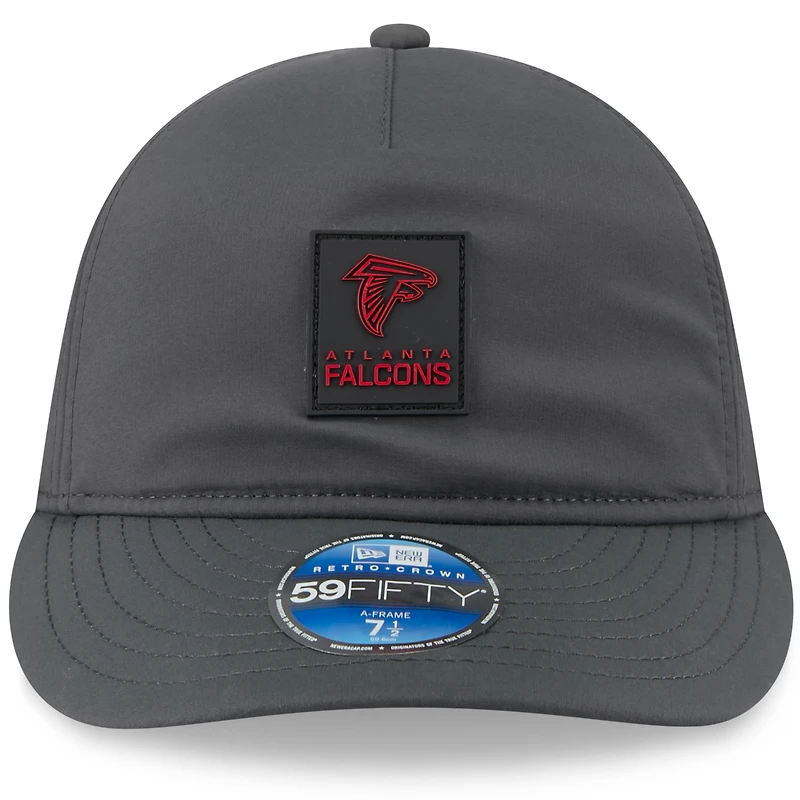 Men's New Era Charcoal Atlanta Falcons 2025 Sideline Cold Weather Retro Crown 59FIFTY Fitted Hat
