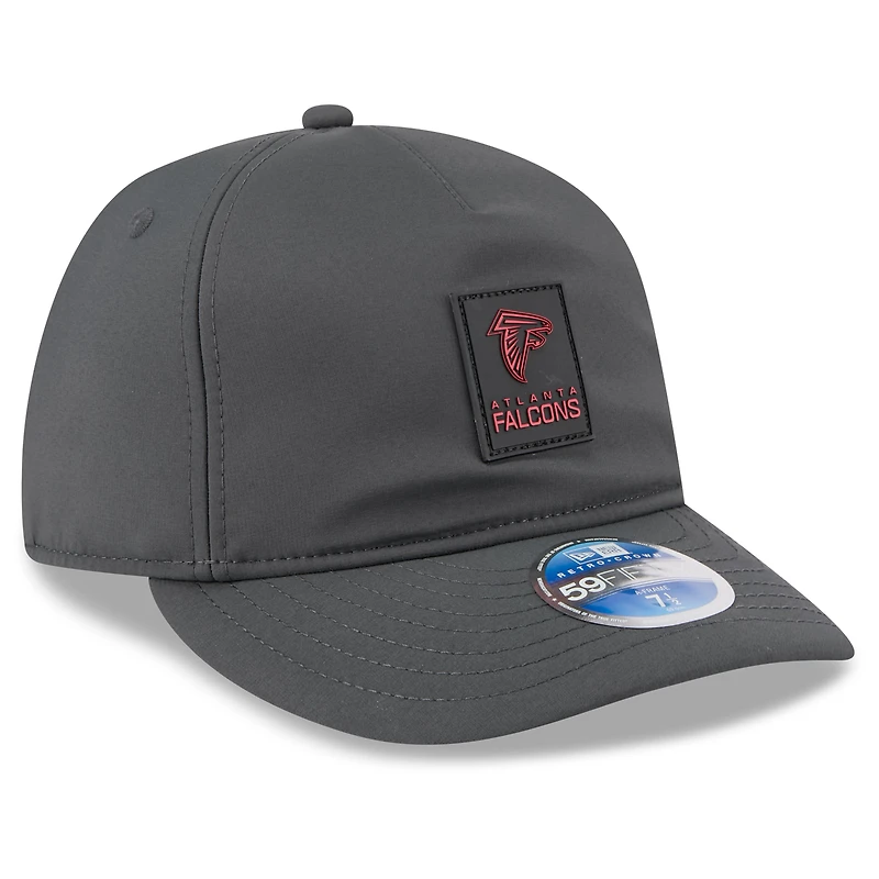 Men's New Era Charcoal Atlanta Falcons 2025 Sideline Cold Weather Retro Crown 59FIFTY Fitted Hat