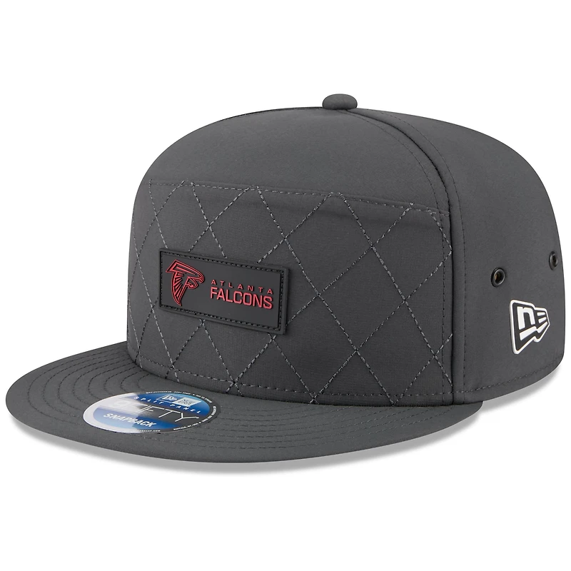 Men's New Era Charcoal Atlanta Falcons 2025 Sideline Cold Weather Split Panel 9FIFTY Snapback Hat