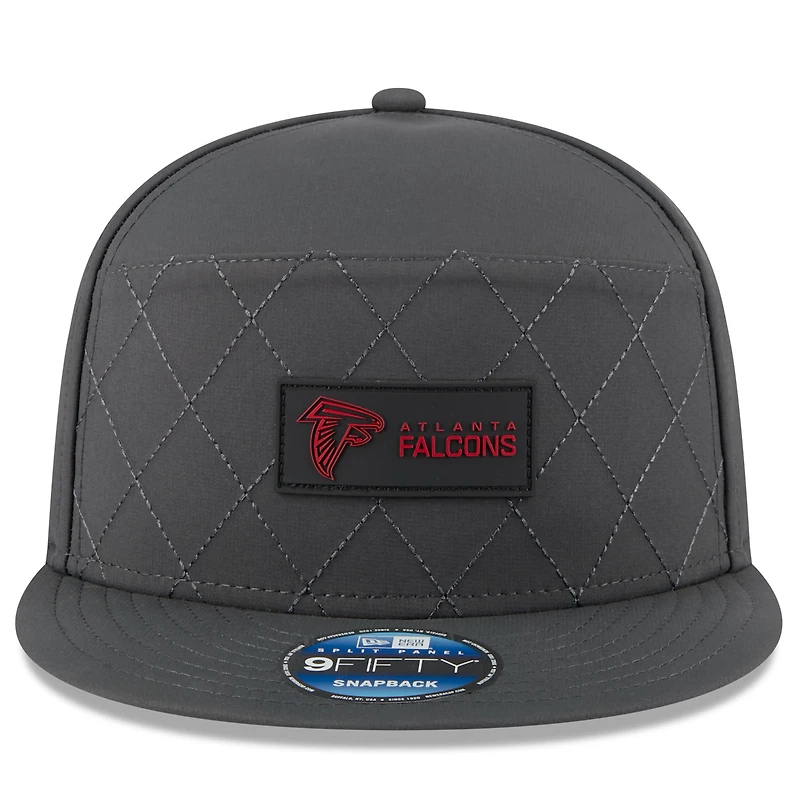 Casquette snapback 9FIFTY à panneau fendu Atlanta Falcons 2025 de New Era pour homme, couleur anthracite