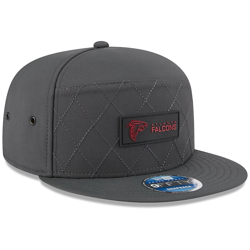 Casquette snapback 9FIFTY à panneau fendu Atlanta Falcons 2025 de New Era pour homme, couleur anthracite