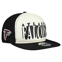 Men's New Era Cream/Black Atlanta Falcons  Cutout A-Frame 9FIFTY Snapback Hat