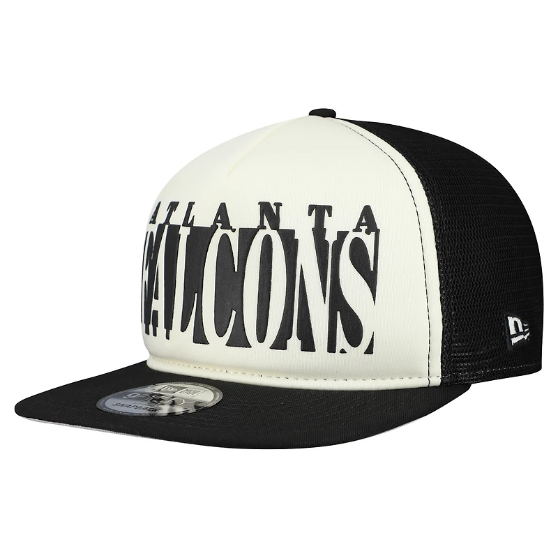 Casquette snapback 9FIFTY à découpes en A New Era pour homme, crème/noir, des Falcons d'Atlanta