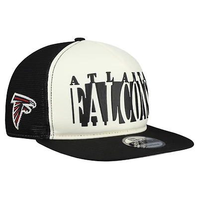 Casquette snapback 9FIFTY à découpes en A New Era pour homme, crème/noir, des Falcons d'Atlanta