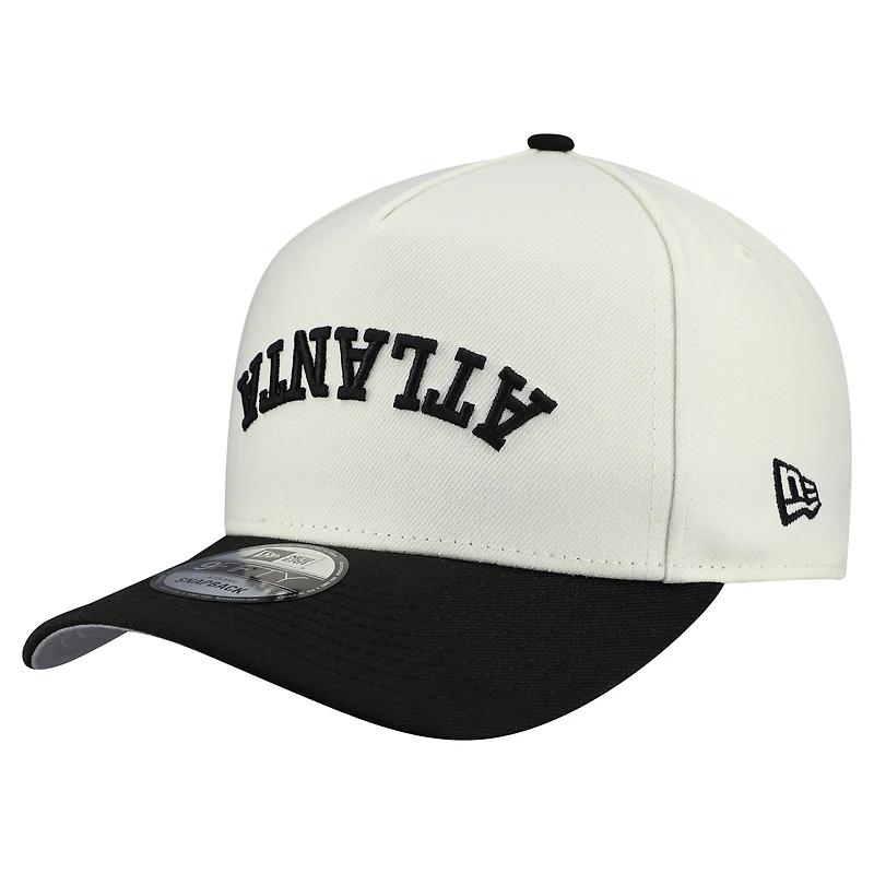 Men's New Era Cream Atlanta Falcons Upside Down 9FIFTY A-Frame Snapback Hat