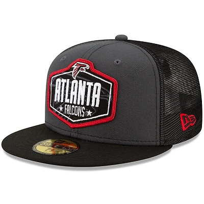 Casquette ajustée New Era Graphite/Noir Atlanta Falcons 2021 NFL Draft On-Stage 59FIFTY pour homme