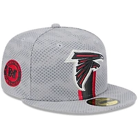 Casquette ajustée 59FIFTY Atlanta Falcons 2024 Sideline New Era pour homme, grise