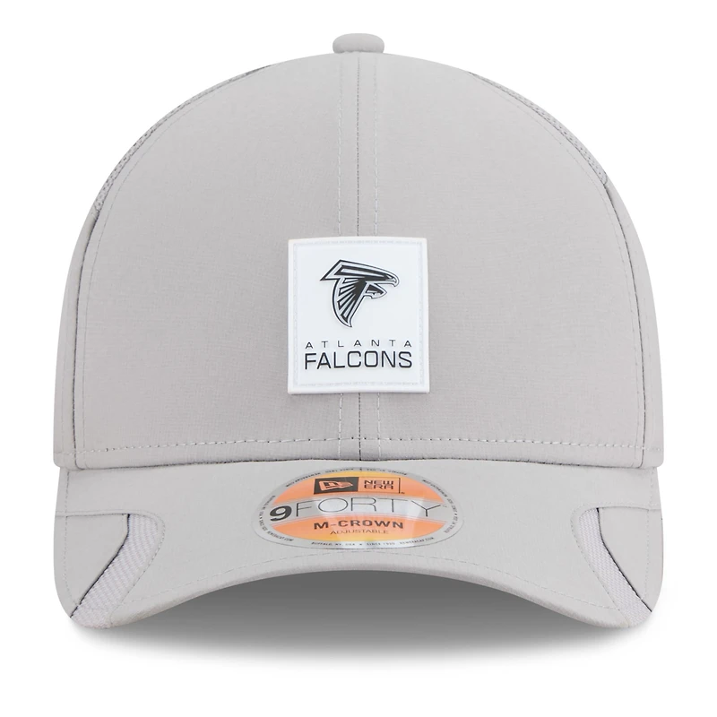 Casquette ajustable New Era grise Atlanta Falcons 2025 Sideline M-Crown 9FORTY pour homme