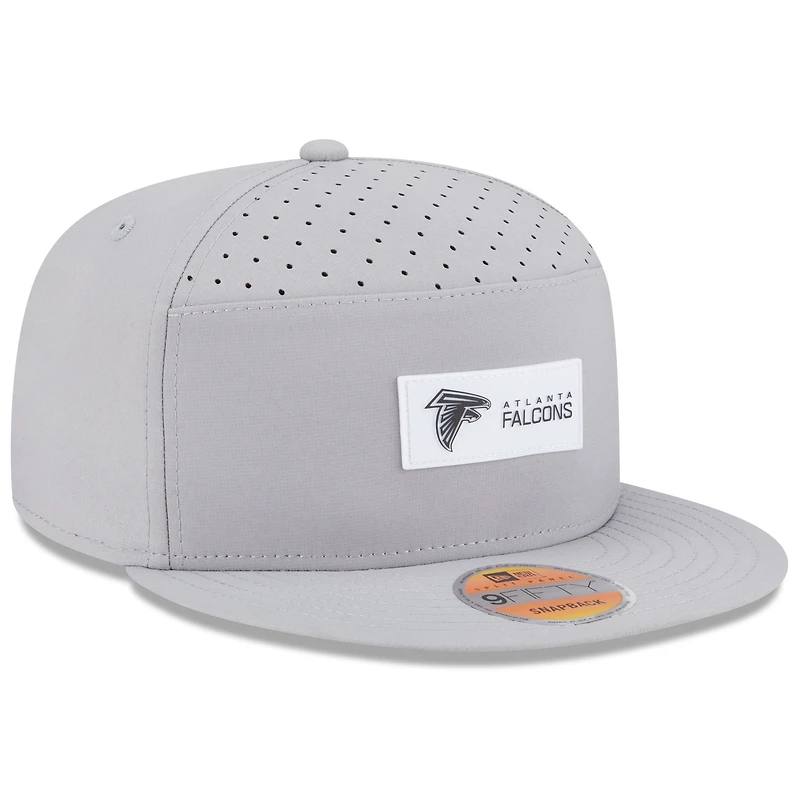 Men's New Era Gray Atlanta Falcons 2025 Sideline  Split Panel 9FIFTY Snapback Hat