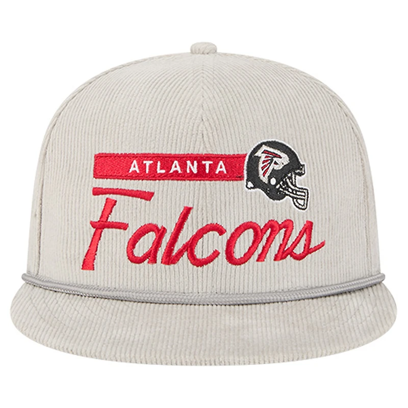 Men's New Era Gray Atlanta Falcons Cord Rope Corduroy 9FIFTY Snapback Hat