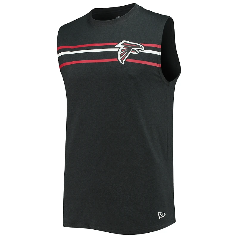 Men's New Era Heathered Black Atlanta Falcons Brushed Sleeveless Tank Top