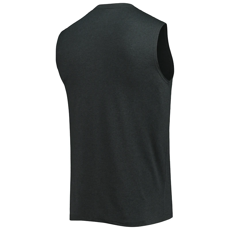 Men's New Era Heathered Black Atlanta Falcons Brushed Sleeveless Tank Top