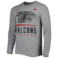 Men's New Era Heathered Gray Atlanta Falcons Combine Authentic Red Zone Long Sleeve T-Shirt