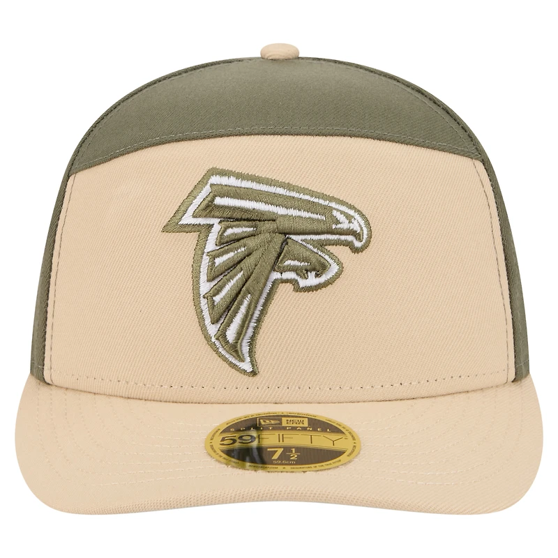 Casquette ajustée 59FIFTY à panneaux fendus pour homme, color-pack, beige clair/olive, des Falcons d'Atlanta, New Era