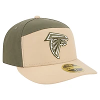 Casquette ajustée 59FIFTY à panneaux fendus pour homme, color-pack, beige clair/olive, des Falcons d'Atlanta, New Era