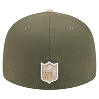 Casquette ajustée 59FIFTY à panneaux fendus pour homme, color-pack, beige clair/olive, des Falcons d'Atlanta, New Era