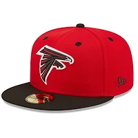Casquette ajustée New Era Atlanta Falcons Flipside 2Tone 59FIFTY rouge/noir pour homme
