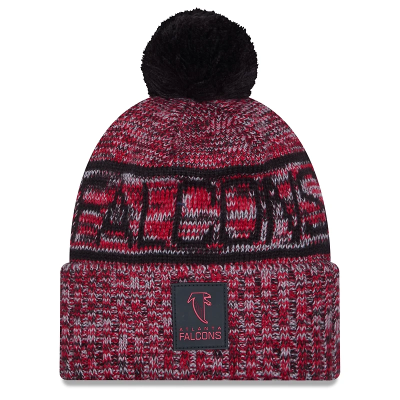 Bonnet en tricot à revers et pompon pour homme New Era Atlanta Falcons 2025 Sideline pour temps froid