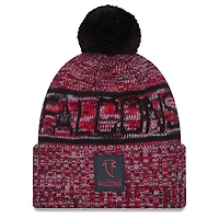 Bonnet en tricot à revers et pompon pour homme New Era Atlanta Falcons 2025 Sideline pour temps froid