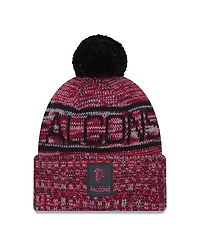 Men's New Era Red Atlanta Falcons 2025 Sideline Cold Weather Cuffed Knit Hat with Pom