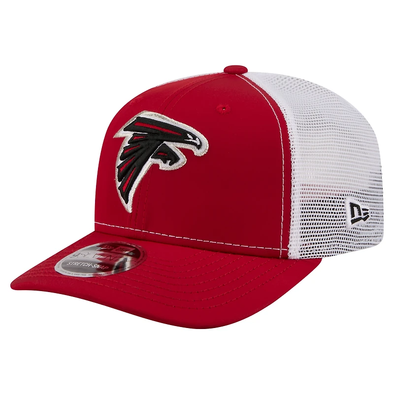 Casquette trucker ajustable New Era rouge Atlanta Falcons 9SEVENTY pour homme