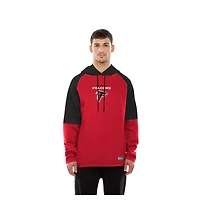 Sweat à capuche raglan rouge blocs de couleurs authentiques des Falcons d'Atlanta New Era pour homme