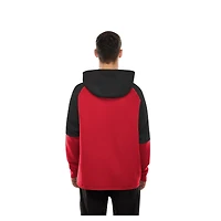 Men's New Era  Red Atlanta Falcons Combine Authentic Color Block Raglan Pullover Hoodie