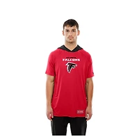 T-shirt à capuche et manches courtes raglan rouge Atlanta Falcons Combine Authentic pour homme New Era