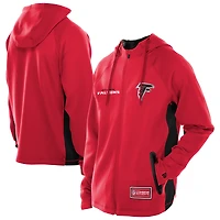 Sweat à capuche entièrement zippé rouge Atlanta Falcons Combine Authentic Raglan Scuba pour homme de New Era
