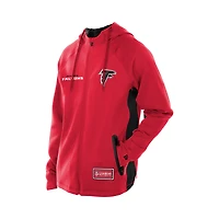 Sweat à capuche entièrement zippé rouge Atlanta Falcons Combine Authentic Raglan Scuba pour homme de New Era