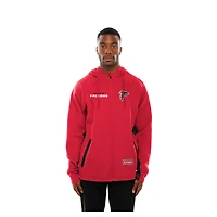 Sweat à capuche entièrement zippé rouge Atlanta Falcons Combine Authentic Raglan Scuba pour homme de New Era