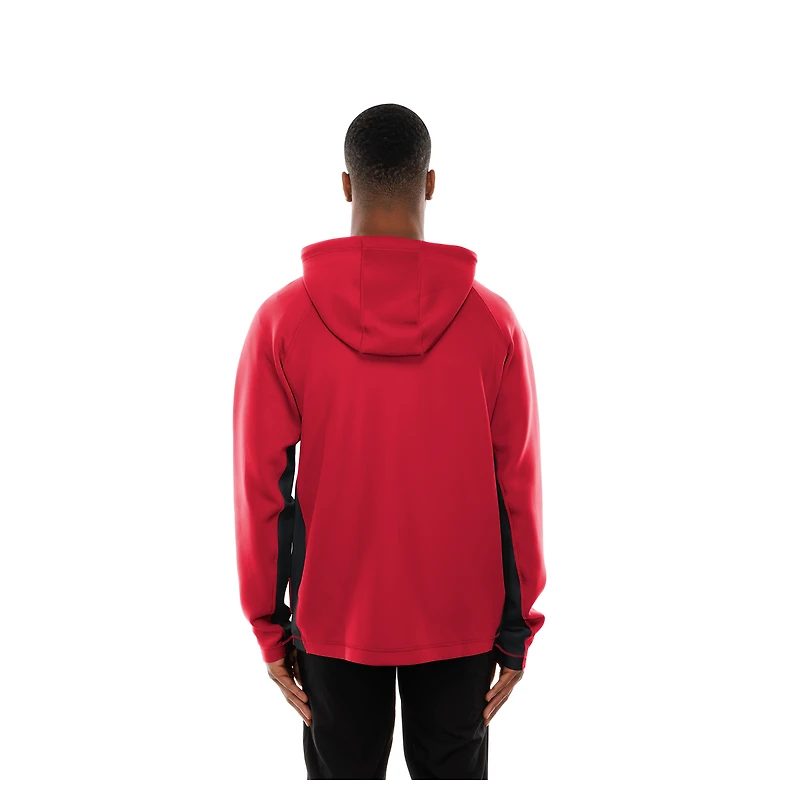 Sweat à capuche entièrement zippé rouge Atlanta Falcons Combine Authentic Raglan Scuba pour homme de New Era