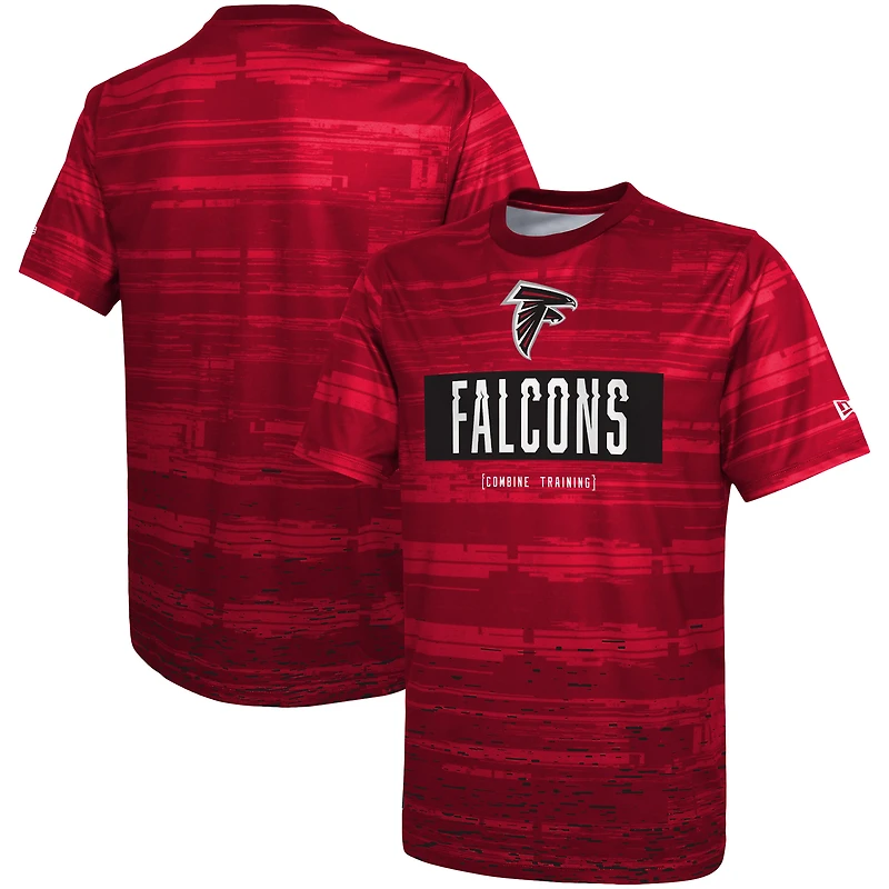 T-shirt authentique New Era rouge Atlanta Falcons Combine pour homme